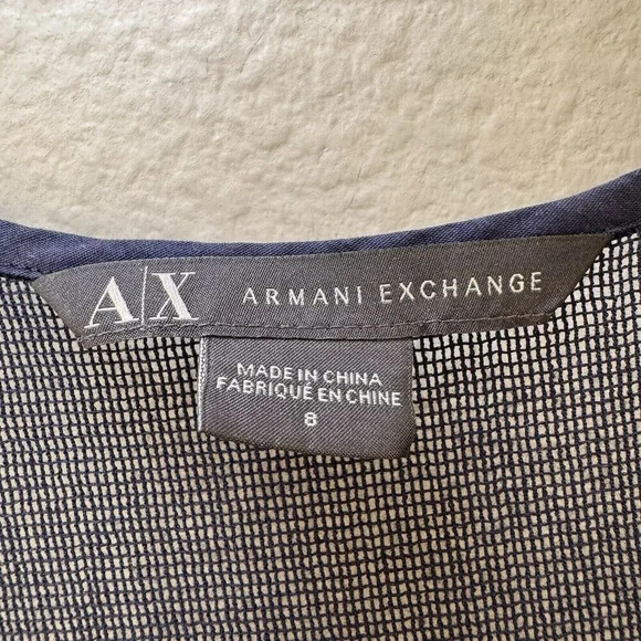 Armani Exchange Dress Womens 8 Blue Zip up Sleeveless Lined Sweetheart Neckline - Picture 4 of 7